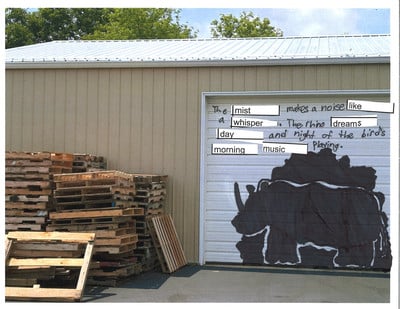 Writing on garage door